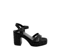 Yours Women's Diamante Heel Sandals In Wide E Fit in Black | Size: 8E