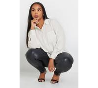 Yours Diamante Pocket Shirt In White White 22-24