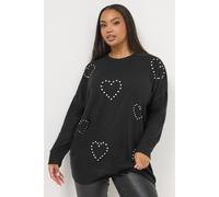Yours Diamante Soft Touch Jumper In Black Black 30-32