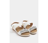 Yours - Diamante Stone Embellished Sandals In Extra Wide Eee Fit - Women's