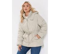 Yours Women's Diamond Quilted Puffer Coat in Ivory | Size: 26/28