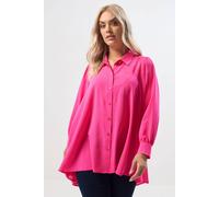 Yours Dipped Hem Shirt In Pink Pink
