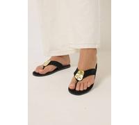 Yours Disk Sandals In Extra Wide Eee Fit In Black Black 9EEE