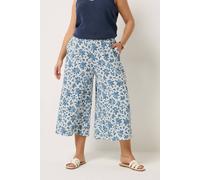 Yours Ditsy Floral Culottes In Light Blue Light Blue