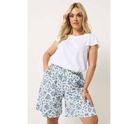 Yours Curve Blue Ditsy Floral Shorts - Women's - Plus Size Curve