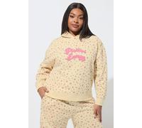 Yours Women's Ditsy Floral Slogan Hoodie in Yellow | Size: 18 Yours Yellow 18