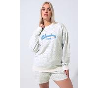 Yours Ditsy Floral Sweatshirt In White White 22-24