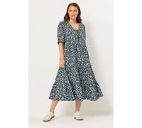Yours Curve Ditsy Floral Tie Front Dress - Women's - Plus Size Curve Blue