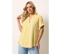 Yours Women's Dobby Textured Blouse in Yellow | Size: 30-32 Yours Yellow 30-32