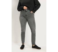 Yours Women's Double Button Skinny Jeans in Grey | Size: 16S