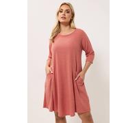 Yours Drape Pocket Dress In Orange Orange 30-32