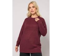 Yours Drop Shoulder Jumper In Burgundy Burgundy 26-28