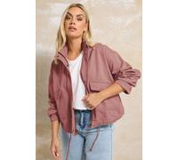 Yours Drop Shoulder Twill Jacket In Pink Pink 22-24