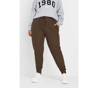Yours Elasticated Cuffed Joggers In Brown Brown 26-28