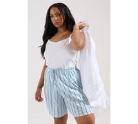 Yours Elasticated Striped Shorts In Blue Blue 18