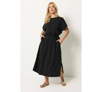 Yours Curve Elasticated Waist Maxi Dress - Women's - Plus Size Curve Black