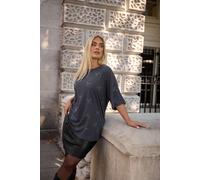Yours Embellished Bow Oversized T-Shirt In Dark Grey Dark Grey 18