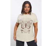 Yours Women's Embellished Graphic T-Shirt in Natural | Size: 34-36 Yours Natural 34-36