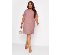 Yours Embellished Shift Dress In Dusty Pink Dusty Pink 14