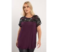 Yours Embellished Swing Top In Burgundy Burgundy 16