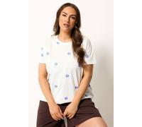 Yours Curve Embroidered Daisy T-Shirt - Women's - Plus Size Curve White