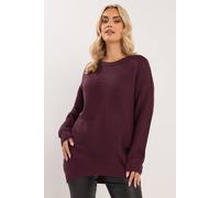 Yours Curve Burgundy Essential Knitted Jumper - Women's - Plus Size Curve