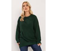 Yours Essential Knitted Jumper In Dark Green Dark Green 18-20