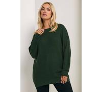 Yours Essential Knitted Jumper In Dark Green Dark Green 26-28
