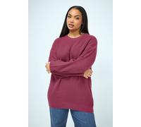 Yours Essential Knitted Jumper In Dark Pink Dark Pink 30-32