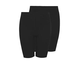 Yours Everday Essential 2 Pack Curve Stretch Jersey Cycling Shorts Elasticated Highwaist Waistband - Women's - Plus Size Black 30