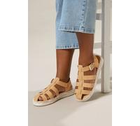 Yours Women's Extra Wide EEE Fit Flatform Gladiator Espadrilles in Brown | Size: 8EEE Yours Brown 8EEE