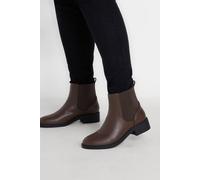 Extra Wide Fit Faux Leather Elasticated Chelsea Boots Yours Brown 6EEE