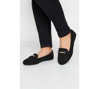 Extra Wide Fit Faux Suede Buckle Loafers Yours Black 8EEE