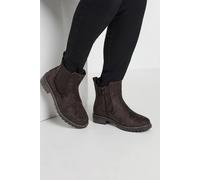 Yours Extra Wide Fit Faux Suede Chelsea Boots In Brown Brown 8EEE