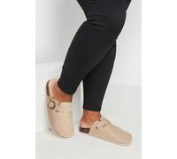 Yours - Brown Faux Suede Clogs in Extra Wide Eee Fit - Women's