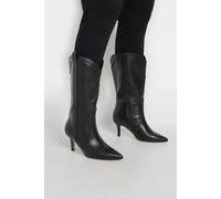 Yours Women's Extra Wide Fit Heeled Cowboy Boots in Black | Size: 7EEE Yours Black 7EEE