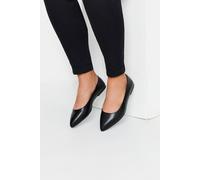 Yours Extra Wide Fit Pointed Ballerina Pumps In Black Black 7EEE