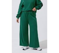Yours Women's Eyelet Drawstring Joggers in Green | Size: 26/28