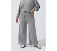 Yours Women's Eyelet Drawstring Joggers in Grey | Size: 18