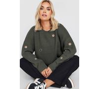 Yours Eyelet Knitted Jumper In Green Green 30-32