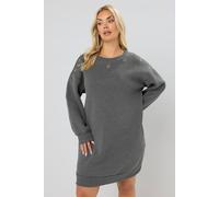Yours Eyelet Sweatshirt Dress In Grey Grey 20