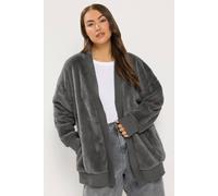 Yours Women's Faux Fur Cardigan in Grey | Size: 30-32 Yours Grey 30-32