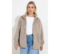 Yours Faux Fur Fleece Jacket In Natural Natural 22-24