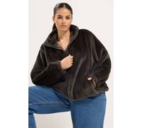 Yours Women's Faux Fur Funnel Neck Jacket in Chocolate | Size: 16