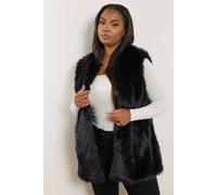 Yours Faux Fur Gilet In Black Black 20