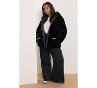 Yours Curve Faux Fur Hooded Jacket - Women's - Plus Size Curve
