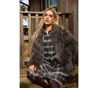 Yours Curve Faux Fur Collared Jacket - Women's - Plus Size Curve
