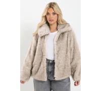 Yours Women's Faux Fur Tipped Coat in Grey | Size: 18 Yours Grey 18