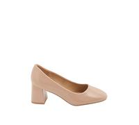 Yours - Faux Leather Block Heel Court Shoes in Extra Wide Eee Fit - Women's Nude
