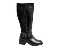 Yours - Faux Leather Buckle Detail Knee High Boots In Extra Wide Eee Fit - Women's
